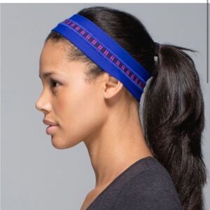 Lululemon Fly Away Tamer Headband Blue and Purple. Gummy Grip